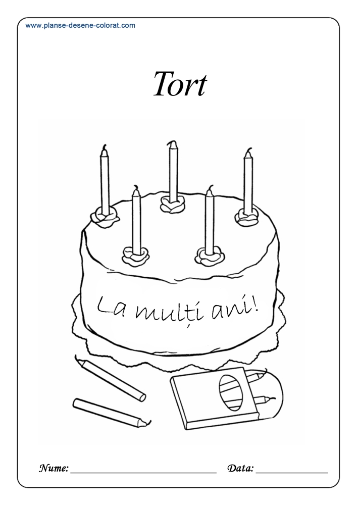 desene de colorat cu dulciuri tort